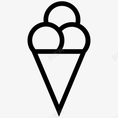 冰淇淋筒圣代勺子图标图标