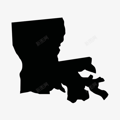 美国路易斯安那州地图集图标svg_新图网 https://ixintu.com 美国路易斯安那州地图集