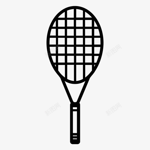 球拍挥杆运动图标svg_新图网 https://ixintu.com 展示件 广泛的运动世界 打击 挥杆 文章 材料 物体 球拍 网拍 网球 运动 项目