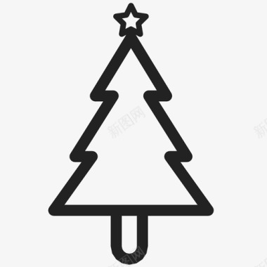 圣诞树树干星星图标图标