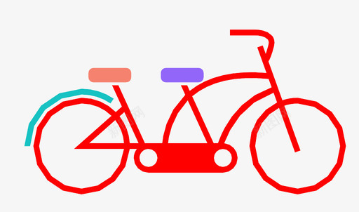 双人自行车双人运动图标图标