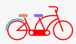 卡通双人自行车双人自行车双人运动图标高清图片