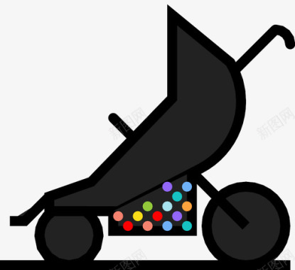 婴儿推车运动型安全图标图标