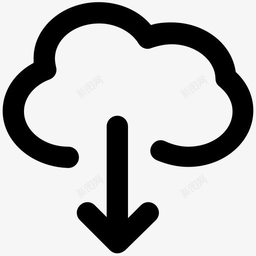 云云计算加粗线条图标svg_新图网 https://ixintu.com 云下载 云计算加粗线条图标