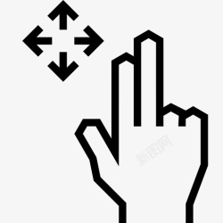 手指的延伸移动重新定位手图标高清图片