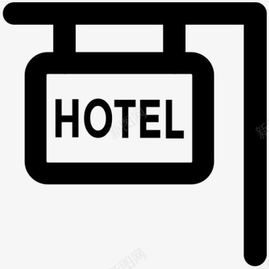 酒店招牌酒店粗体线条图标图标