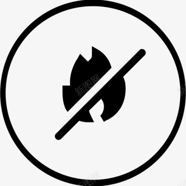 禁止火灾安全保护图标图标