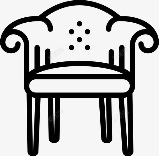 维多利亚椅舒适典雅图标svg_新图网 https://ixintu.com smashicons户型轮廓 休息室 典雅 座椅 户型 维多利亚椅 舒适