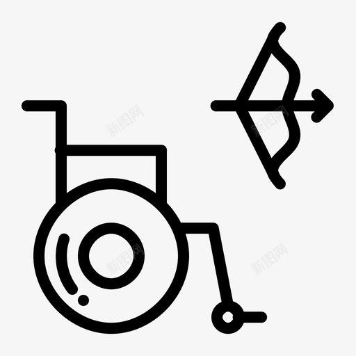 残奥会体育奥运会图标svg_新图网 https://ixintu.com 体育 奥运会 射箭 弓箭 残奥会 残疾人 轮椅