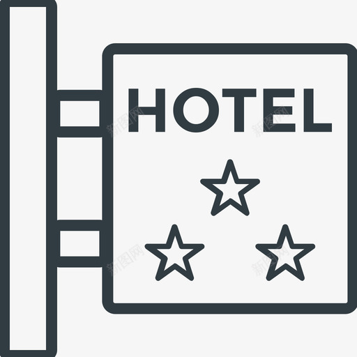 酒店招牌酒店和餐厅线图标svg_新图网 https://ixintu.com 酒店和餐厅矢量线图标 酒店招牌