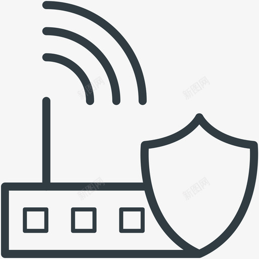 wifi安全安全线图标svg_新图网 https://ixintu.com wifi安全 安全矢量线图标