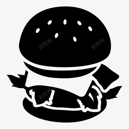 奶酪汉堡小面包美食家图标svg_新图网 https://ixintu.com 午餐 奶酪汉堡 小面包 汉堡包 美食家 蔬菜 酱汁 面包店
