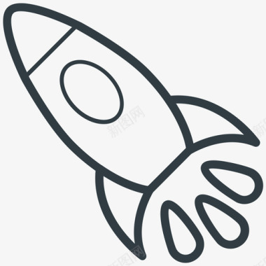 火箭搜索引擎优化和互联网营销线图标图标