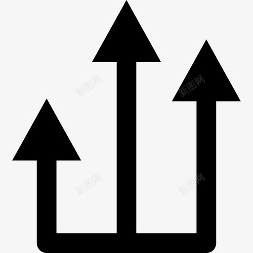 一条直线上的三个上升箭头图标svg_新图网 https://ixintu.com 一条直线上的三个上升箭头
