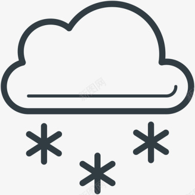 降雪天气线图标图标