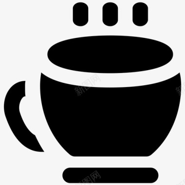 茶食物大胆的固体图标图标