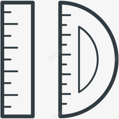 标尺和度数教育线图标图标