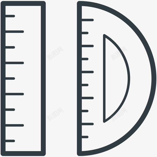 标尺和度数教育线图标svg_新图网 https://ixintu.com 教育矢量线图标 标尺和度数