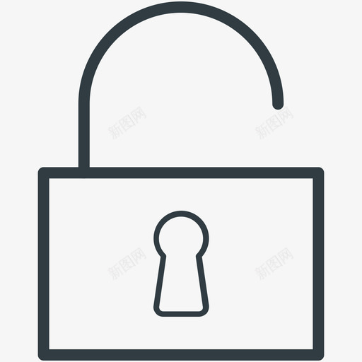 打开挂锁安全线图标svg_新图网 https://ixintu.com 安全矢量线图标 打开挂锁