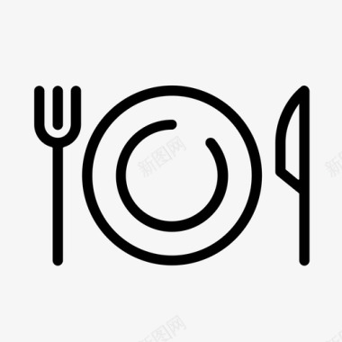 餐桌设置服务员餐厅图标图标