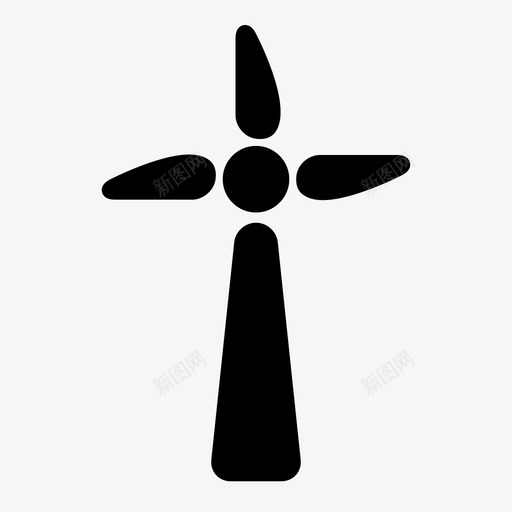 风车电力能源图标svg_新图网 https://ixintu.com 发电机 可再生能源 环境 电力 能源 自然 风车