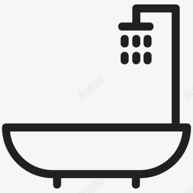 浴缸淋浴盥洗室图标图标