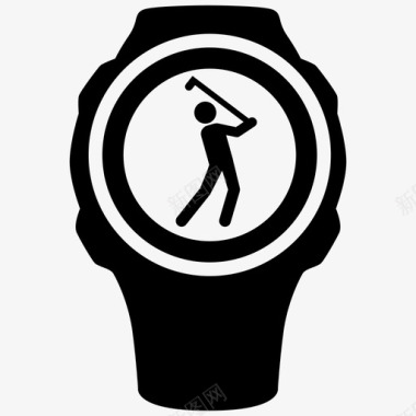 高尔夫手表休闲活动人图标图标