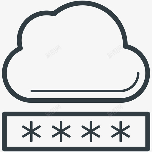 云密码云计算标图标svg_新图网 https://ixintu.com 云密码 云计算矢量图标