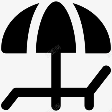 晒黑阳伞放松图标图标