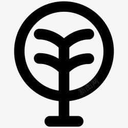 庭院线条庭院树自然大胆的线条图标高清图片