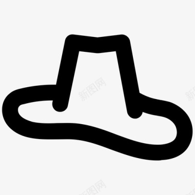 牛仔帽衣服大胆的线条图标图标