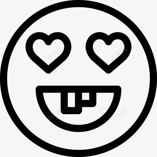 爱傻子表情情感图标svg_新图网 https://ixintu.com 微笑 快乐 情感 漂亮图标 爱傻子 符号 脸 表情 表情轮廓
