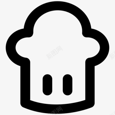 厨师帽酒店粗体线条图标图标