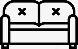 2座沙发2座沙发沙发家具图标高清图片