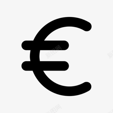 欧元符号现金欧洲图标图标