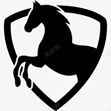黑马部分盾牌轮廓动物马2图标图标