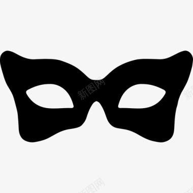 狂欢节黑色面具形状狂欢节面具图标图标