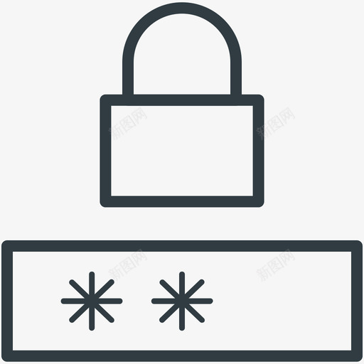 密码隐私安全线图标svg_新图网 https://ixintu.com 安全矢量线图标 密码隐私
