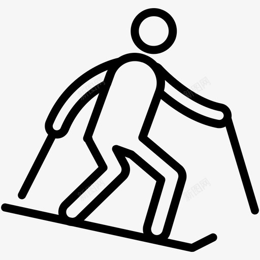 滑雪健身向量线图标svg_新图网 https://ixintu.com 健身向量线图标 滑雪