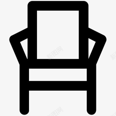 椅子建筑和家具加粗线条图标图标