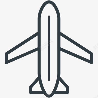 飞机酒店和餐厅线图标图标