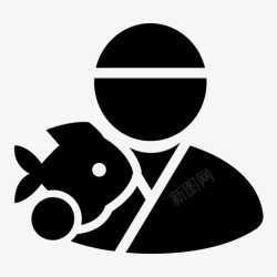 日式厨师寿司厨师海藻刺身图标高清图片