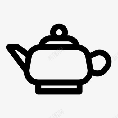 茶壶冲泡深色图标图标