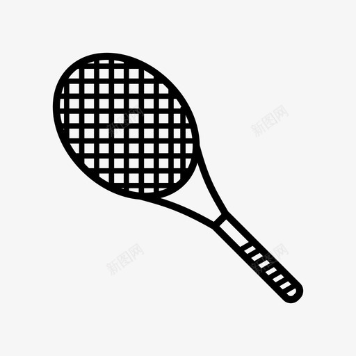 网球拍羽毛球球图标svg_新图网 https://ixintu.com 工具 游戏 球 球杆 球棒 网球拍 羽毛球 运动