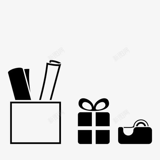 礼品包装工具服务图标svg_新图网 https://ixintu.com 丝带 企业 工作 工具 服务 活动 礼品包装 礼物 行动