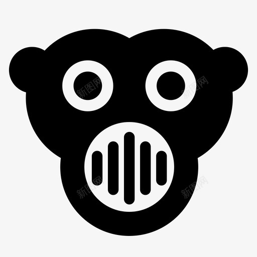 防毒面具猴子头图标svg_新图网 https://ixintu.com 分析 动物 图表 头 手机 有毒 猴子 蓝牙 防毒面具