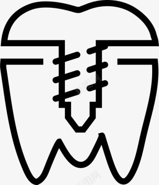 前磨牙冠植入牙齿疼痛图标图标
