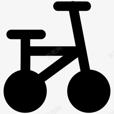 婴儿自行车运输大胆的固体图标图标