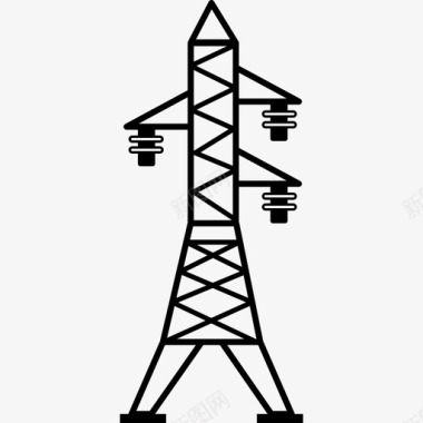 输电线路有三个绝缘体工具和器具能源图标图标