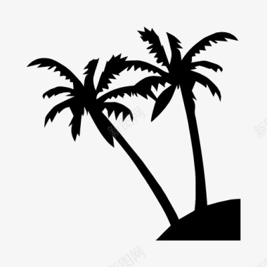 棕榈树海滩迈阿密图标图标